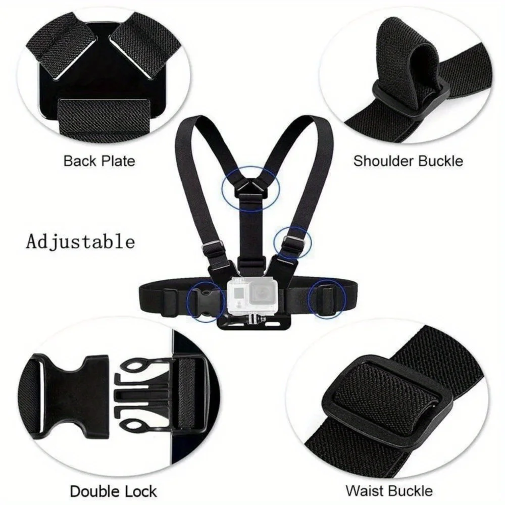 Universal Chest and Head Strap Belt with J-Hook Mount