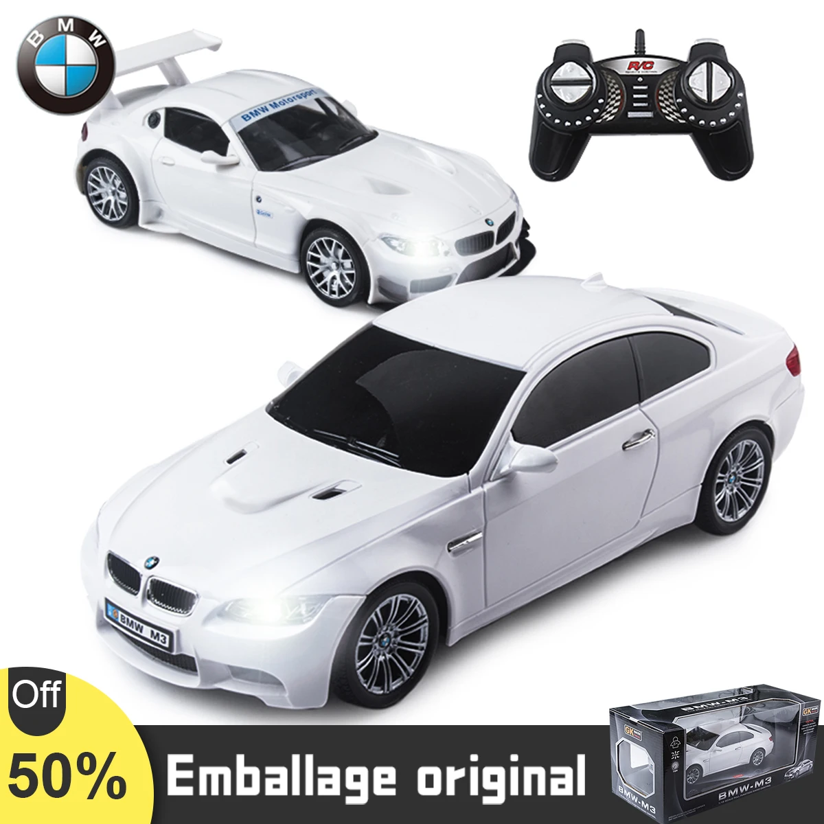 VOITURE TELECOMMANDEE – BMW Z4 GT3 – BLANC/NOIR/ROUGE +3ANS – Orca