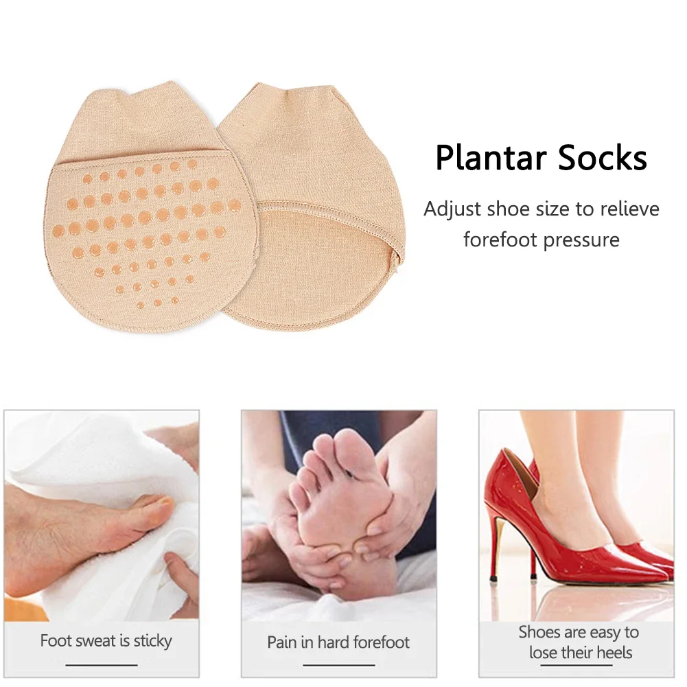 Silicon Half Feet Socks Breathable Soft Toe Boat High Heel Shoe Half Palm Foot Pad Non Skid