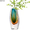 Gradient Glazed Glass Vase Desk Decoration Hydroponics Flower Pots Decorative Flower Arrangement Modern Home Decor Floral Vases 6
