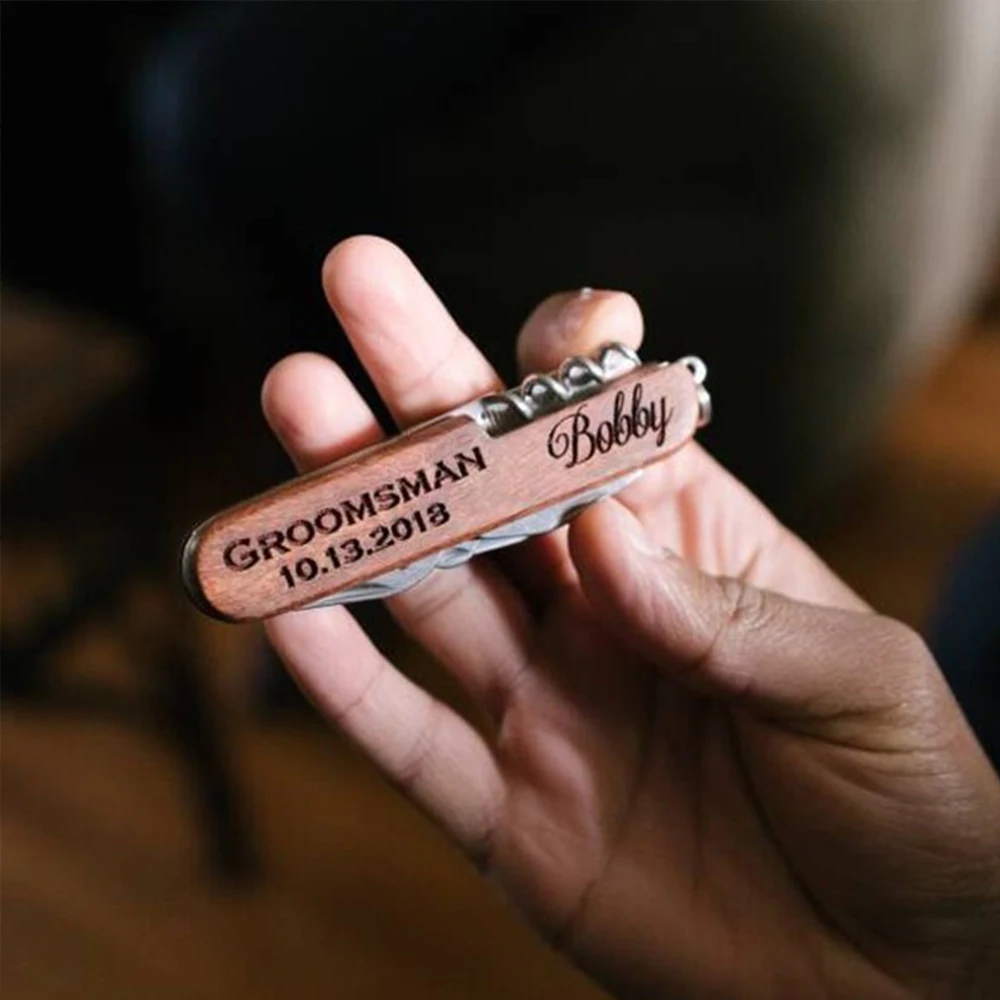 Folding Knife Personalized Swiss Knife Stainless Steel Army Folding Knives Portable Multi-tool Pocket Size Knife Groomsman Wedding Gift