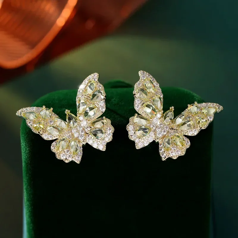 

Luxury Jewelry Butterfly Earrings for Women 2023 Shiny Cubic Zirconia Multicolors Gift
