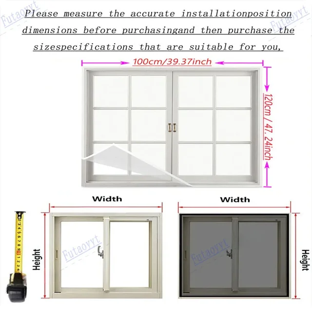 Futaoyyt summer invisible mesh, mosquito net, gray screen, easy to install, designed with non porous tape curtains  moustique 6