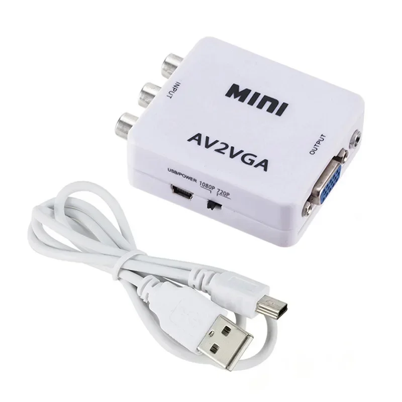 AV RCA CVBS To VGA   VGA To AV RCA , 3.5mm  ̺, TV ڽ PC  1080P HDTV ̴ 
