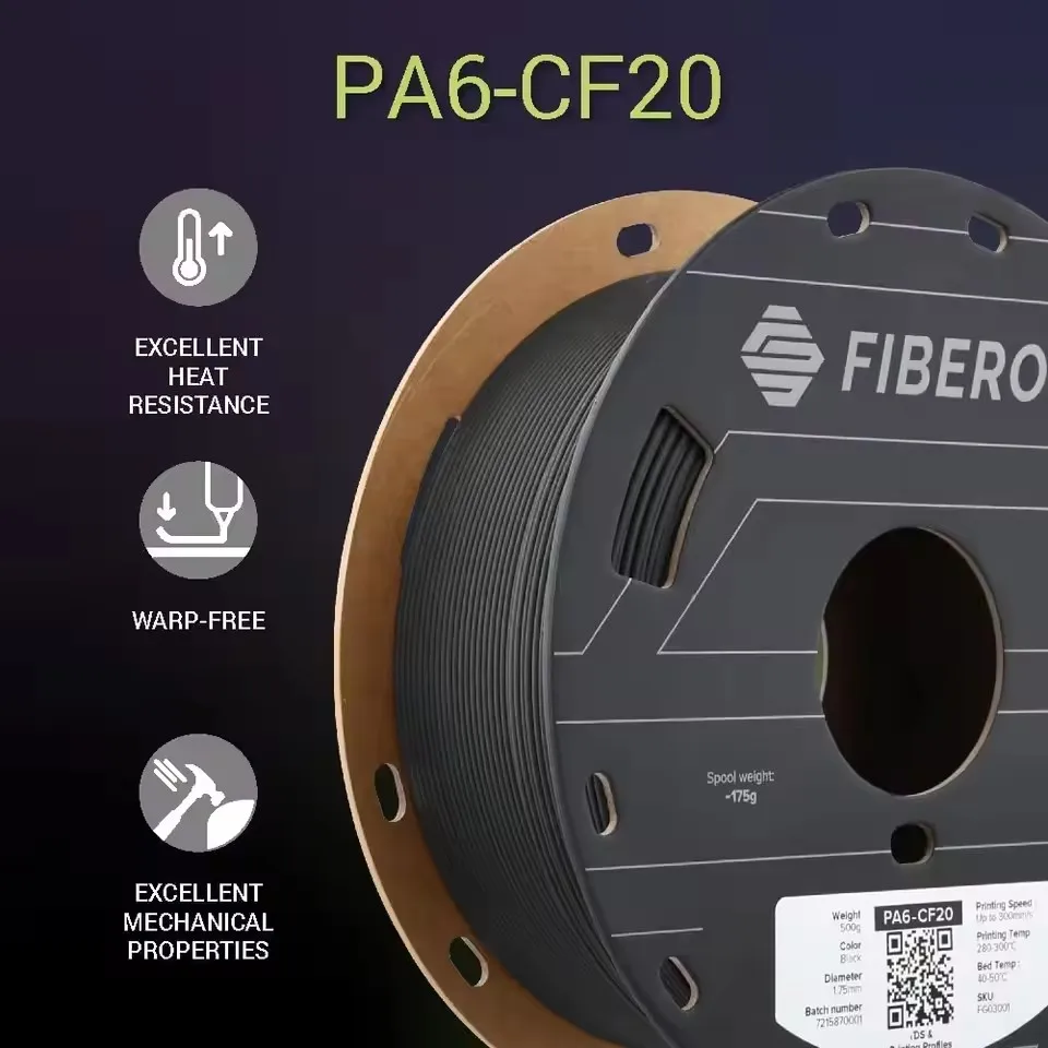 폴리메이커 PA6-CF20 카본 파이버 나일론 필라멘트 1.75mm 0.5kg 고강도 내마모성 고강성 3D 프린팅 재료