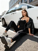 Women Seamless Yoga Jumpsuit Workout Bodysuit Tummy Control Butt-Lifting Gym Clothes Sleek Sportswear Striped Athletic Outfit - Image 5