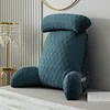 Reading Pillow Standard Bed Pillow, Back Cushion for Sitting Up in Bed with Washable Cover, Chair Arm Pillow with Pockets 1