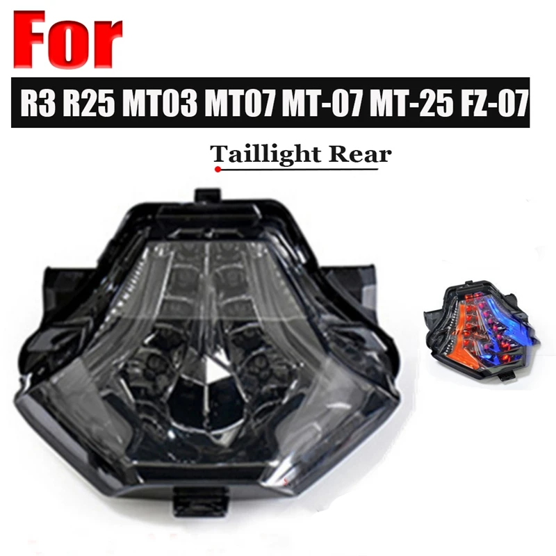 

Задний светодиодный фонарь для мотоцикла, голубой свет, Тормозные Сигналы поворота, лампа для Yamaha R25 R3 MT03 MT07 MT-25 Y15ZR