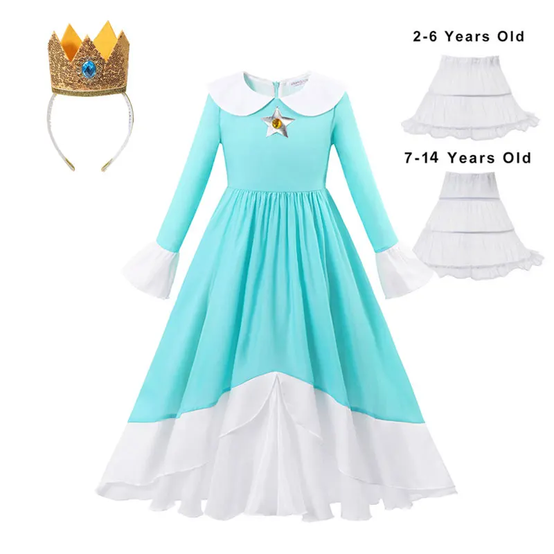 thumbnail image 1 of Vestido de princesa melocotón para niña, disfraz de Halloween, ropa de actuación de escenario para niños, trajes de fiesta de Carnaval de cumpleaños, 1 of 5