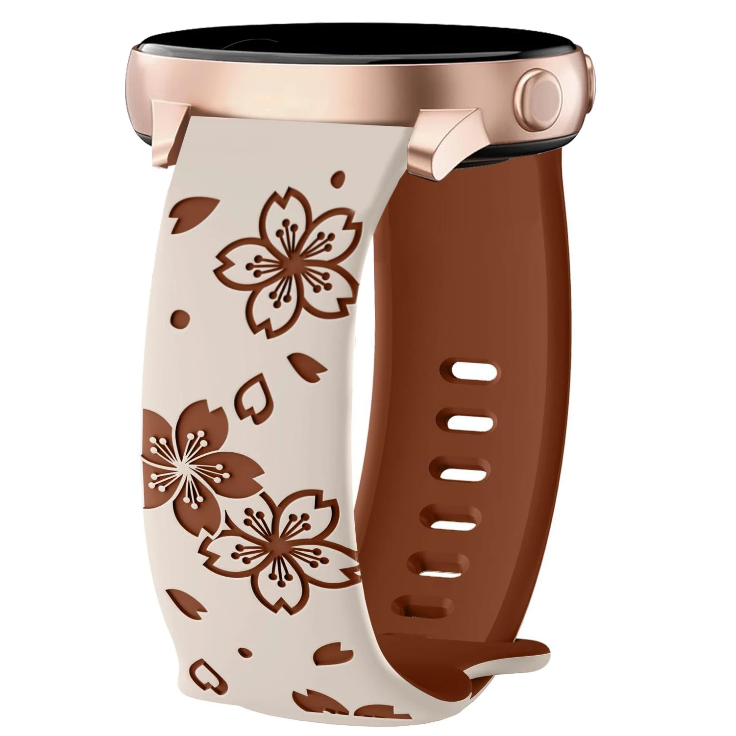 Elegant Women's Floral Soft Silicone Wristband - 20mm Universal Strap