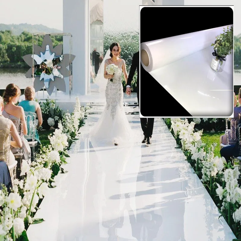 White Mirror PET Carpet Wedding Mirror Carpet Bi-sided Silver T Stage  Carpet Runner For Wedding Party Banquet 0.12mm Thickness - AliExpress