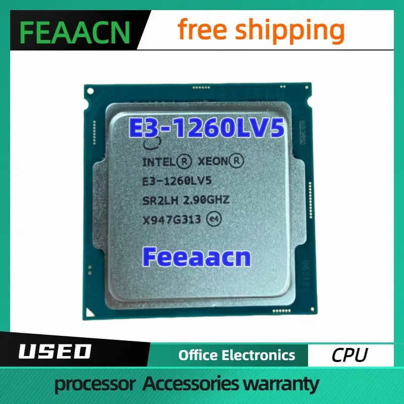 Usado Xeon E3-1260Lv5 E3 1260L V5 2.9 Ghz Usado Quad-Core Otto Thread 45W Processador Cpu Lga 1151 E3 126 Lv5 Frete Grmutis