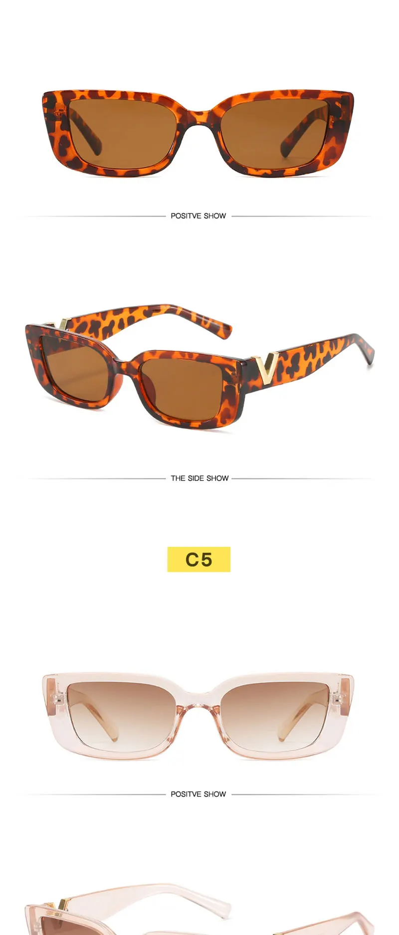 Square Sunglasses For Women Vintage Rectangle Frames Uv Protection_voghion.com