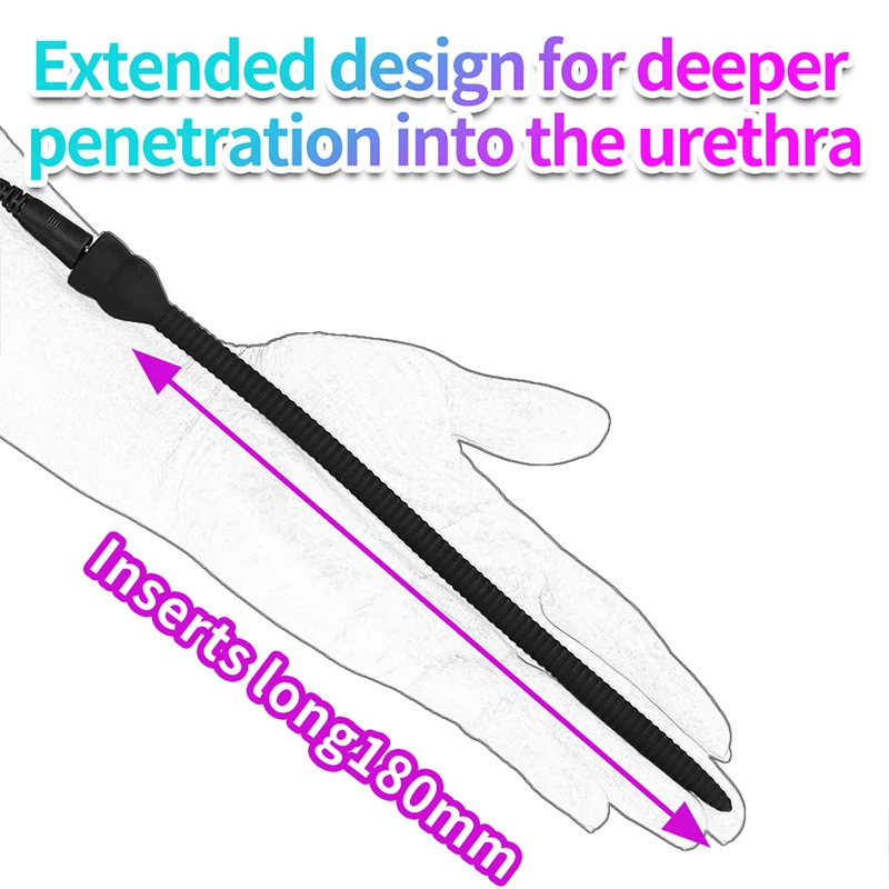 Electro Sex Toys Electric Sex Toys Silicone Electro Shock Vibrator Horse Eye Stick Sex Toys For Men Penis Insertion Urethra Sound Dilator Medical Male Masturbation