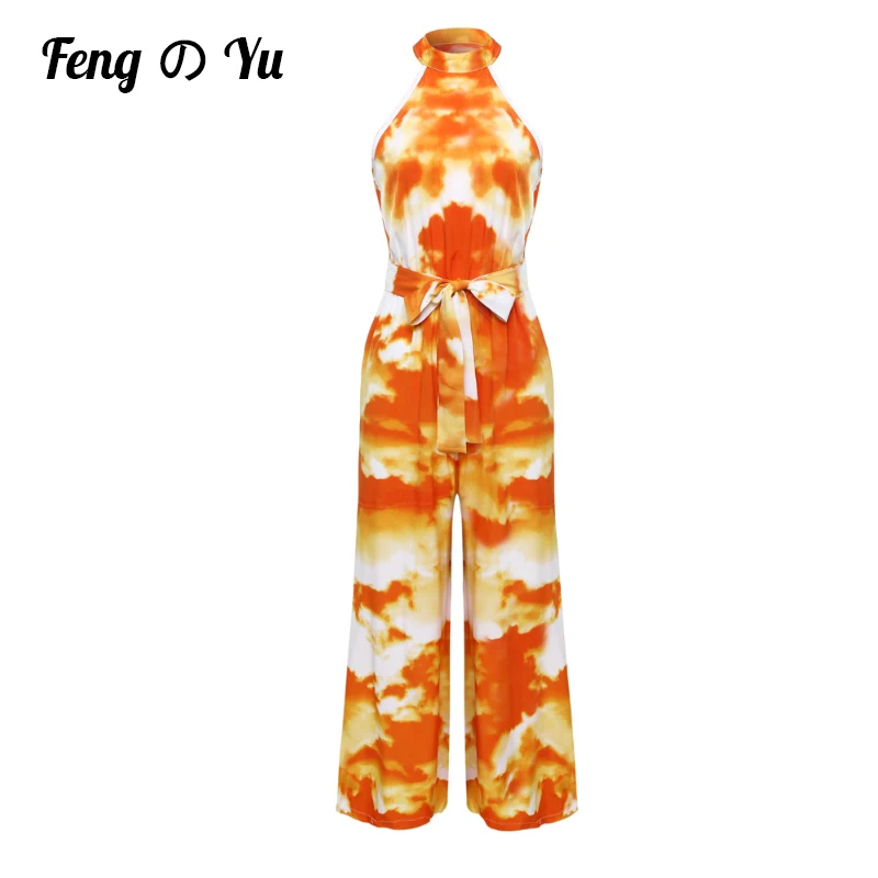 

Комбинезон облегающий с открытыми плечами и высокой талией, пикантный пляжный праздничный комбинезон с принтом и поясом на резинке, на лето