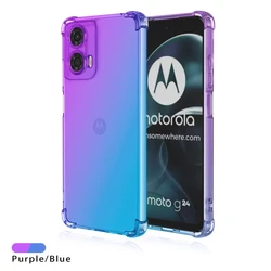 Shockproof Gradient TPU Protective Case - Impact Resistant Stylish Cover for Moto E15 (Purple Blue)