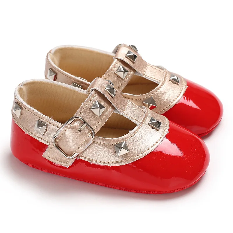 

Spring Autumn First Walkers Baby Girl Toddler Shoes Fashion Rivet PU Soft Sole Comfort Crib Shoes Newborn Infant Shoes for Girls