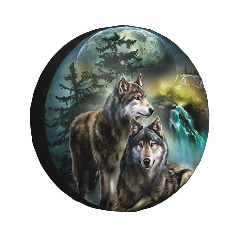 

Wolf Spare Tire Cover for Jeep Pajero Moon SUV RV Trailer Car Wheel Protectors Accessories 14" 15" 16" 17" Inch