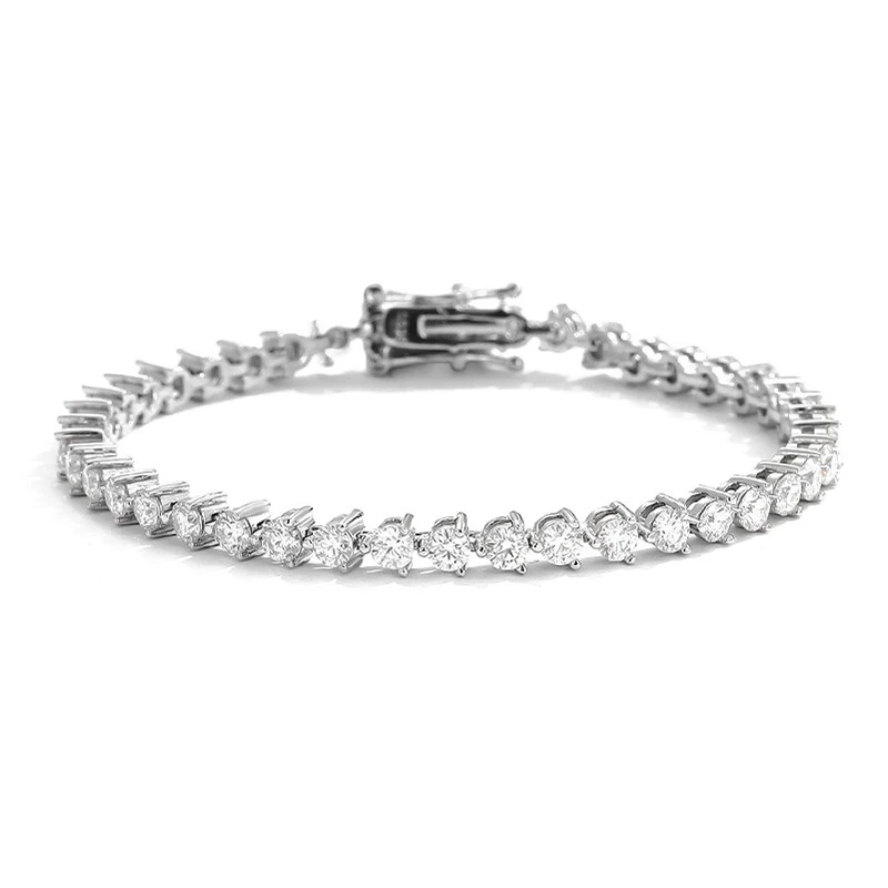 NeeTim 3mm Moissanite Tennis Bracelet for Women 3 Claws Full Diamond S925 Sterling Silver with GRA Plated White Gold Bracelets NeeTim 3mm Moissanite Tennis Bracelet for Women 3 Claws Full Diamond S925 Sterling Silver with GRA Plated White Gold Bracelets