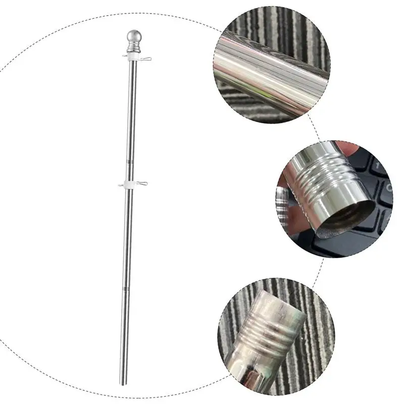 1Pc Garden Flag Holder Festival Flag Pole Commercial Pole Wall Mount Stake Yard