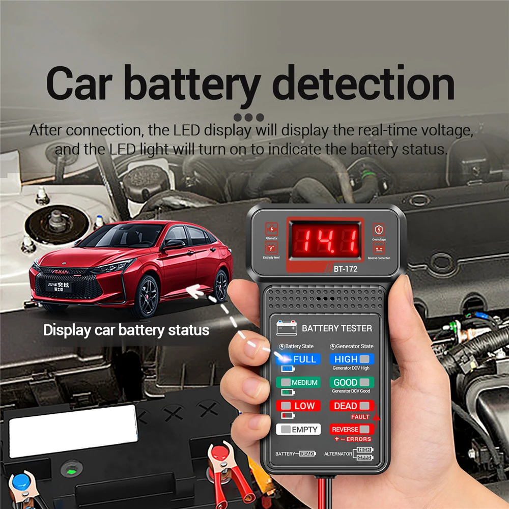 BT-171 12V Battery Tester LCD Digital Auto Battery Analyzer Charging Cranking System Tester Car Battery Checker Diagnostic Tools 2