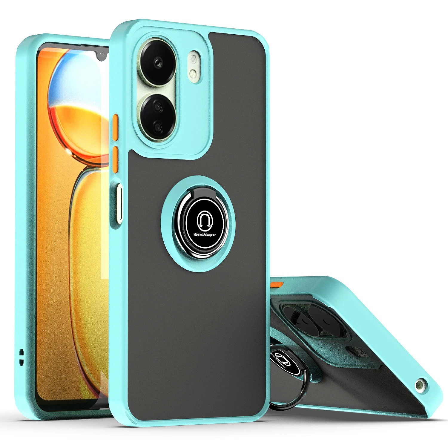 Armor Matte Case with Ring Magnetic Holder Stand - Robust Protection and Stylish Design