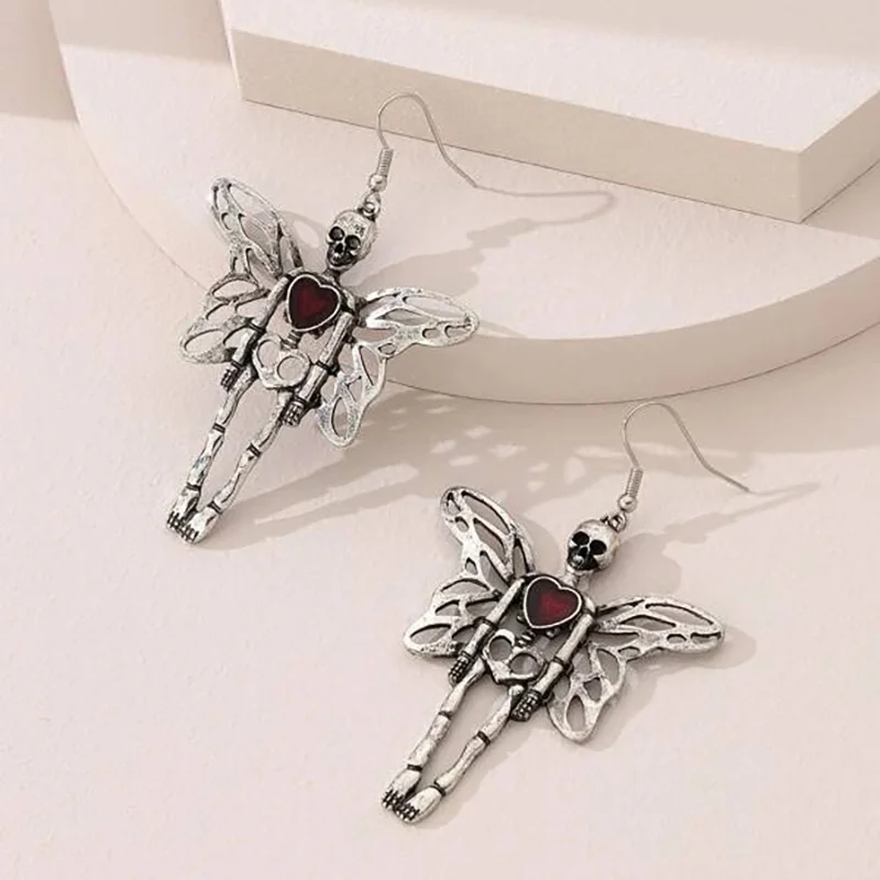 

Gothic Halloween Skeleton Skull Earrings For Women Retro Punk Metal Ghost Claws Dangle Earring Girl Party Jewelry Halloween Gift
