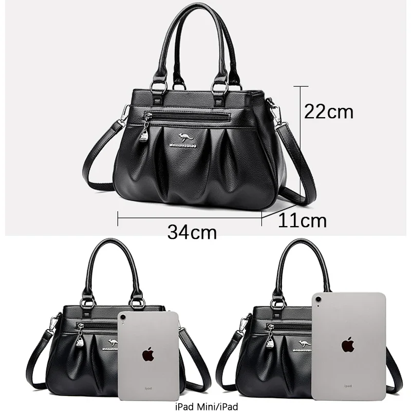 Women's Conventional Large-capacity Handbag Fashion Designer High-quality Soft Leather Bags Casual Retro Shoulder Bag 2023 New