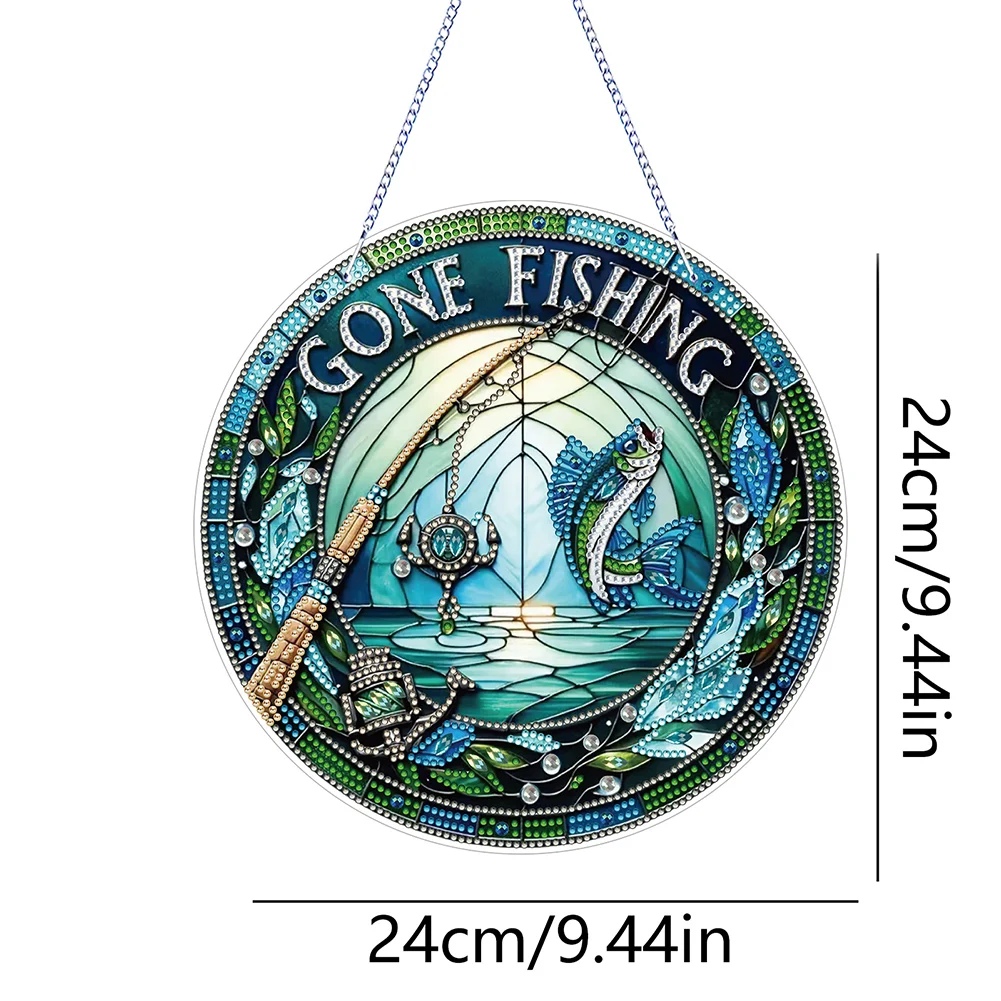 PVC Glass Diamond Painting Suncatcher Ornament for Home Decor