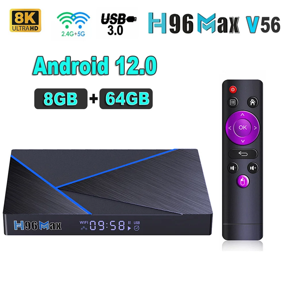 NEW-H96-MAX-V56-Smart-TV-Box-Android-12-RK3566-Quad-Core-8K-Media ...