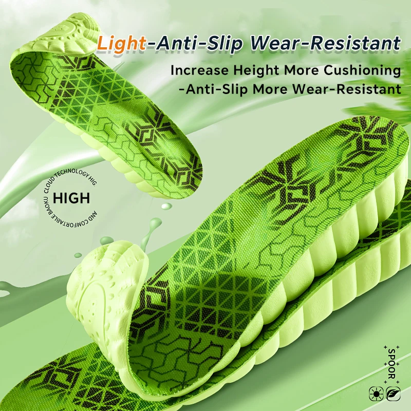 Invisible heightening insole mugwort deodorant insole breathable and comfortable men's and women's foot care insole sport insoles height increase insoles