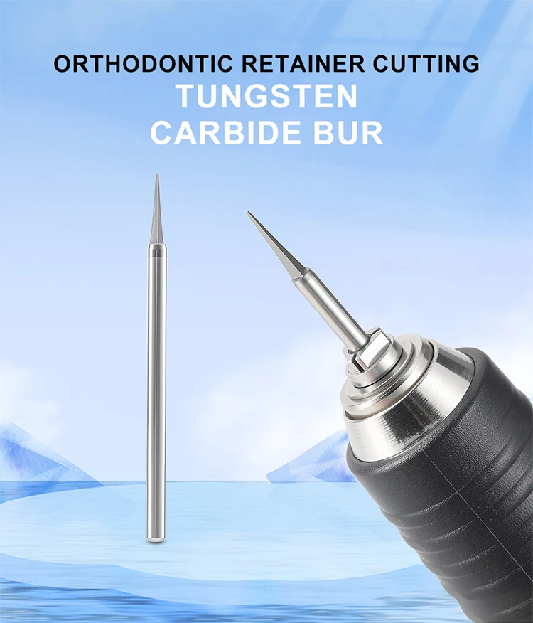 2 Stück AZDENT Dental-Wolframkarbidfräser für kieferorthopädische Retainer-Membranen, Tri-Cutter mit drei Klingen, HP 2,35 mm Werkzeug – Detail 1