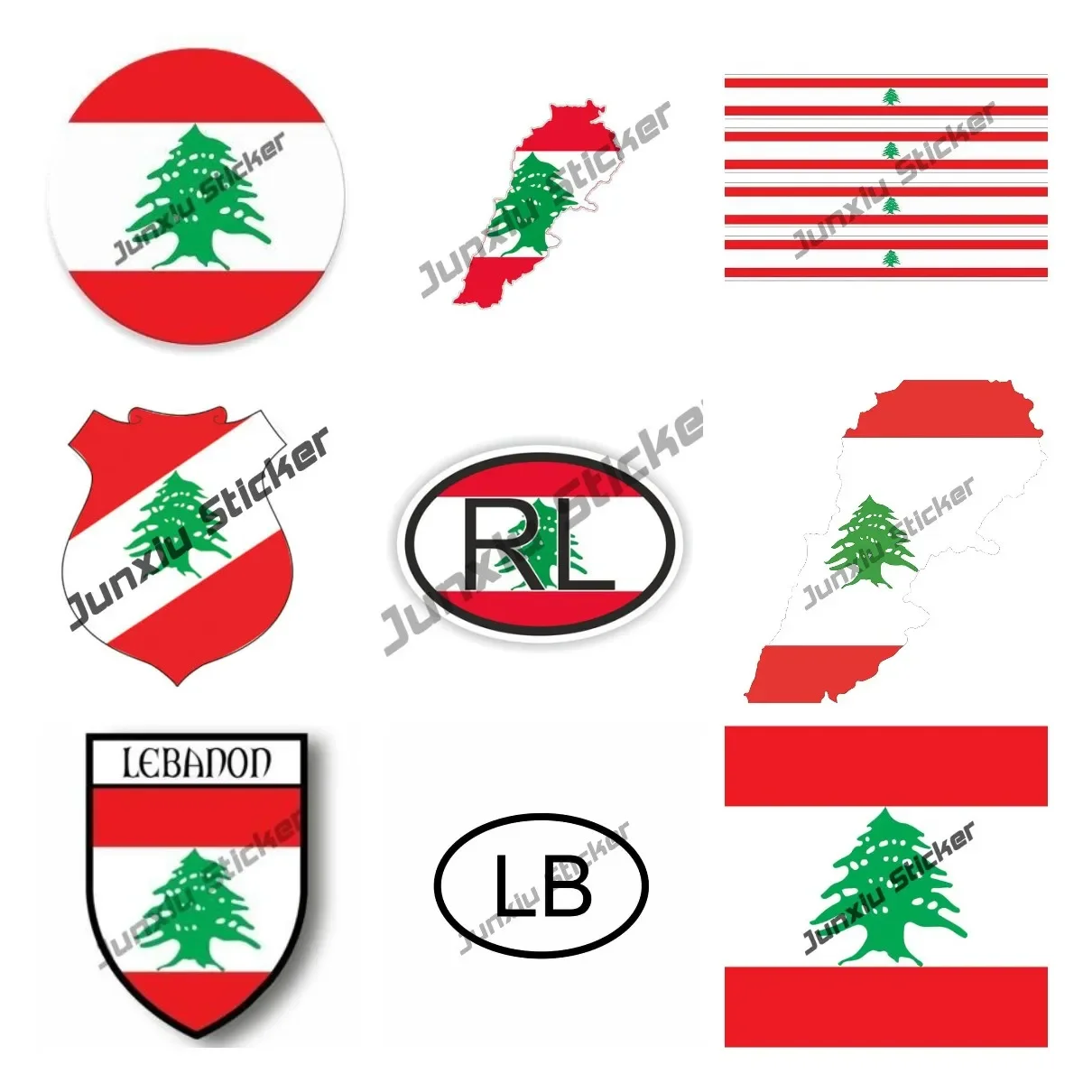 Libanesische Flagge Aufkleber – 10x6,7 Cm Vinyl + 2 Bonus-Sticker, Wetterfest