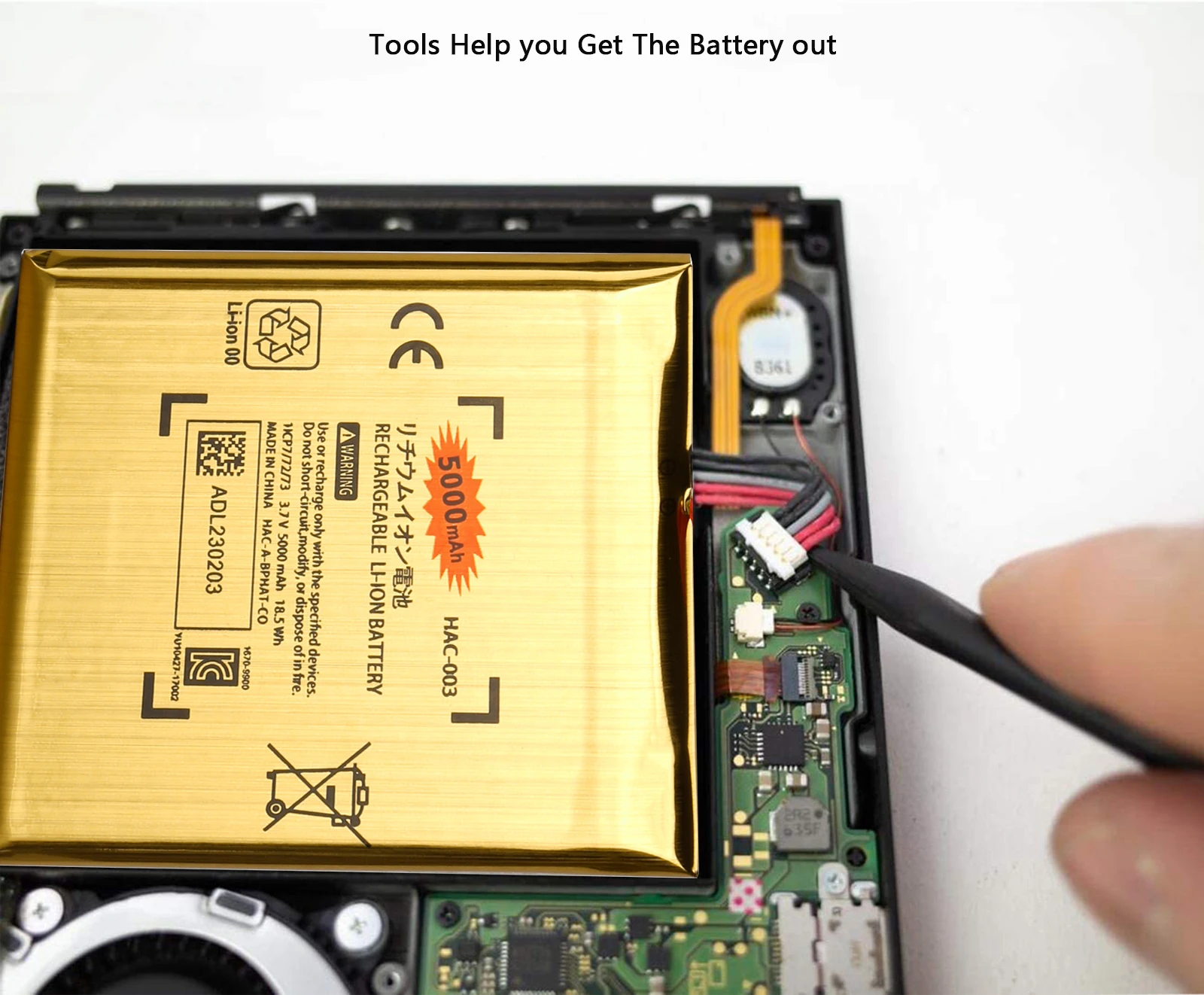 Nintendo Switch用バッテリー,交換部品,パワーバンク,5000mAh