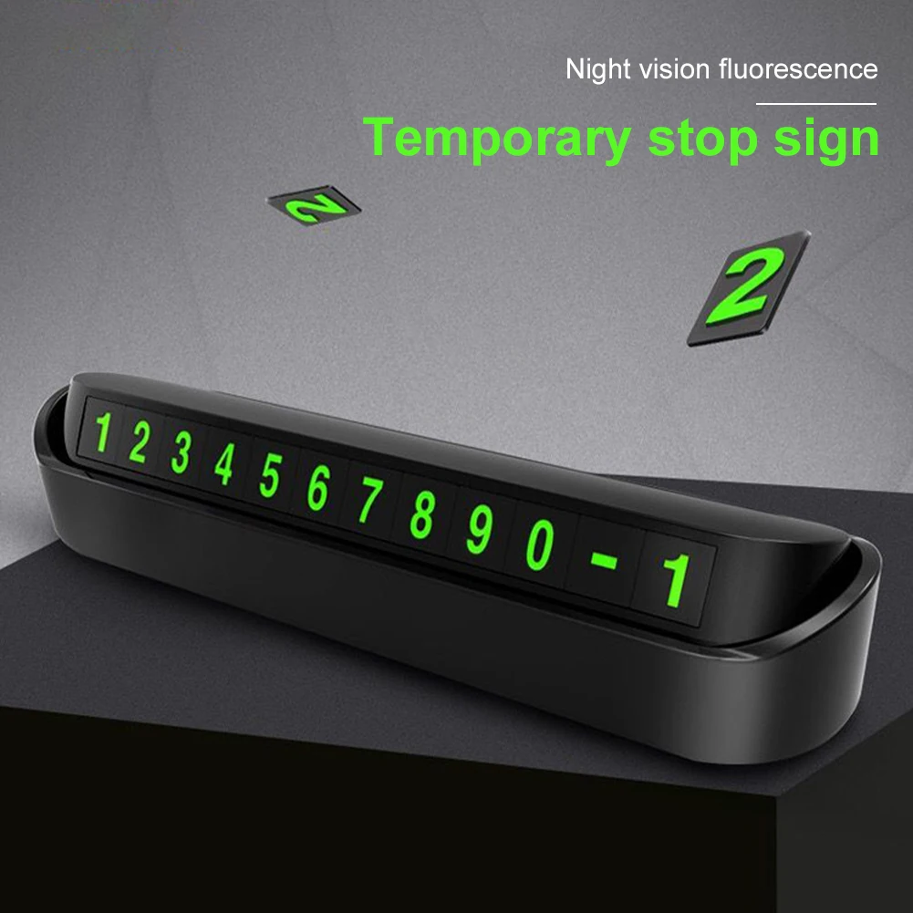 

Luminous Car Temporary Parking Card Magnetic Phone Number Hidden Telephone Number Plate Auto Park Stop Can be hidden Shipping