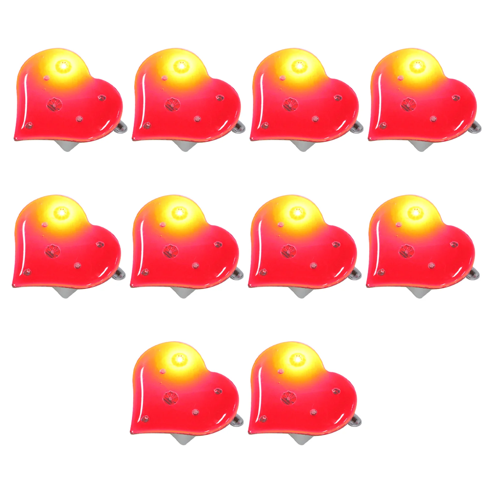 

12 Pcs Christmas Pins Heart Breastpin Women Brooch Lapel Shining Red Party Miss
