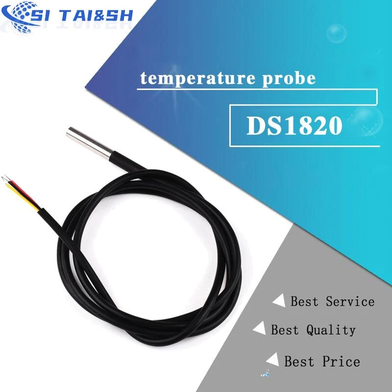 Ds1820 Stainless Steel Package Waterproof Ds18b20 Temperature Probe ...