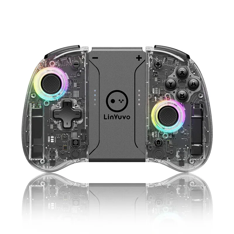 

For Nintendo Switch /Switch OLED Lite RGB Wireless Game Controller Transparent Gamepad Six Axis Joystick Joy Pad Joycon New