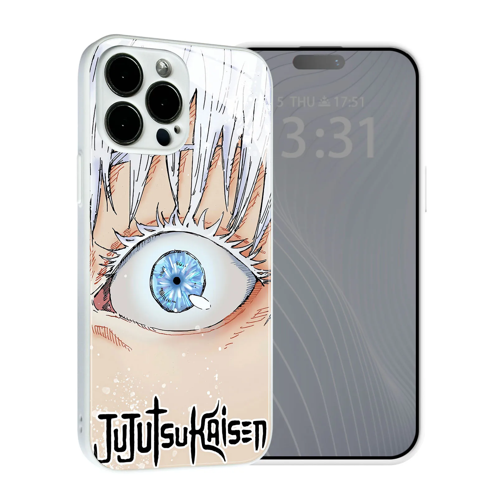 Satoru Gojo White Anime Tpu Colori In Vetro Temperato Custodia Per Telefono Per Iphone Se3 7 8 15 Plus Xr X Xs 12 13 Mini 11 14 15 Pro Max