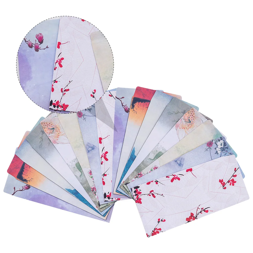 20Pcs Envelope Money Card Holder Greeting Cards Vintage Romantic Letter Beautiful Flower Pattern Gift Envelope kraft paper envelopes mailing envelopes gift card envelopes