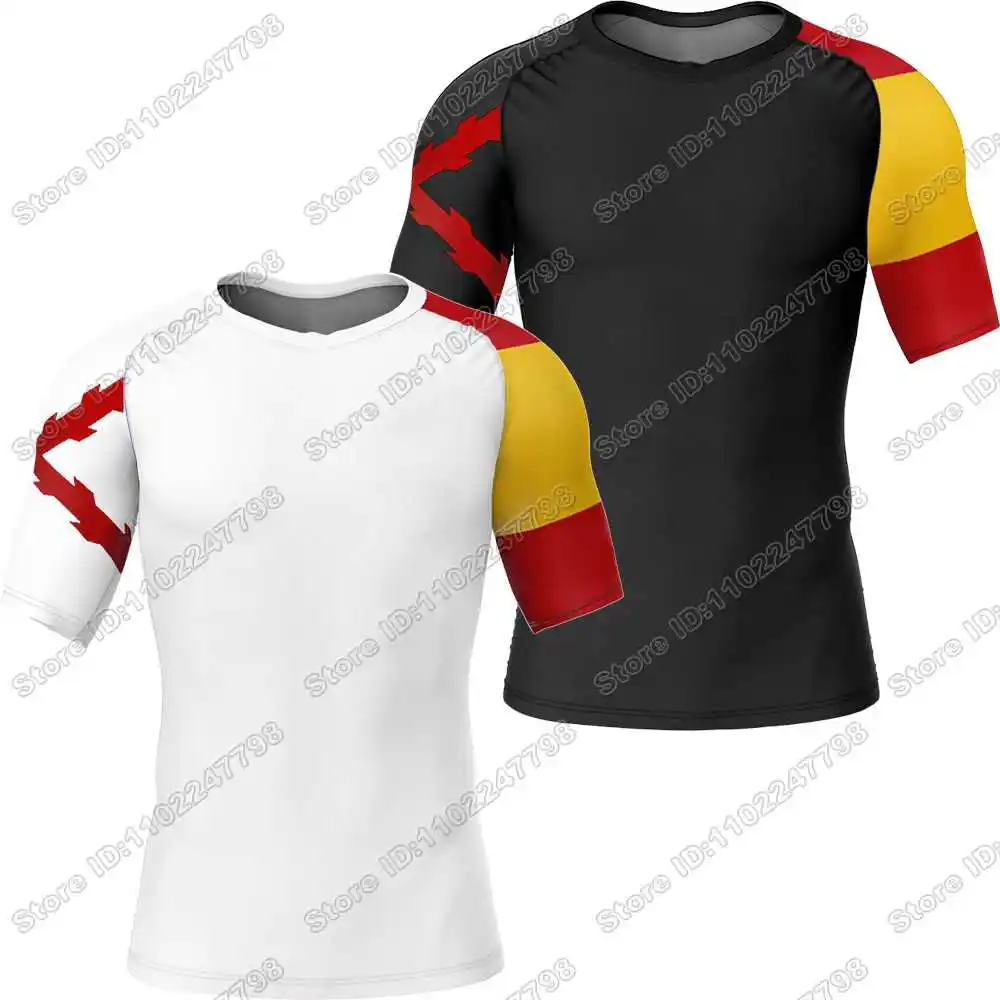 Spanish Empire Rash Guard Jiu Jitsu BJJ MMA T-shirt Spain Tercios Compression Shirt Short Sleeve Surfing Jersey Beach Divin
