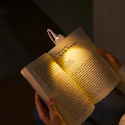 Portable LED Clip - On Book Light - USB Rechargeable, Dimmable, Eye - Friendly, 360° Adjustable (WHITE)