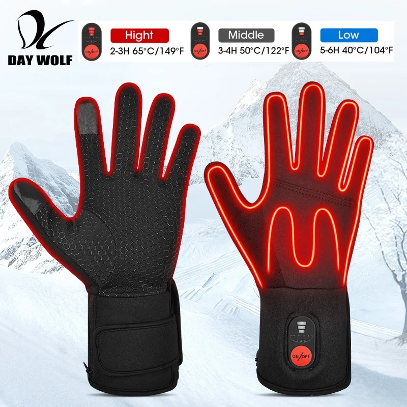 HeatedGlovesRechargeableBatteryElectricHeatedSkiWinterGloveMen