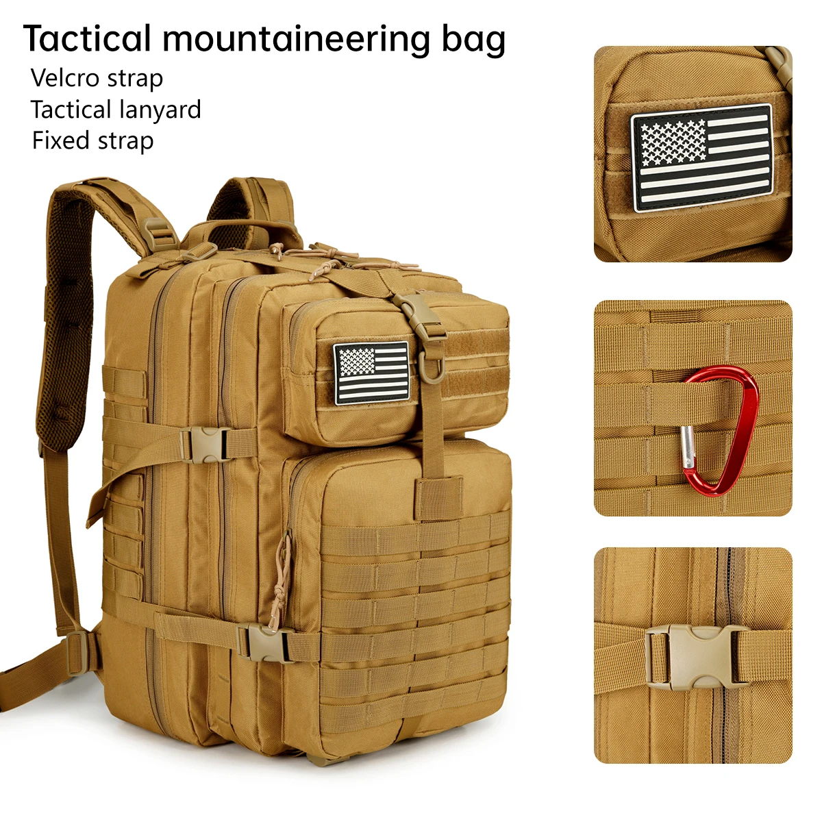New Backpack Travel Bag Tactical Large Capacity Oxford Cloth Backpack Men's Waterproof Outdoor Mountaineering Bag