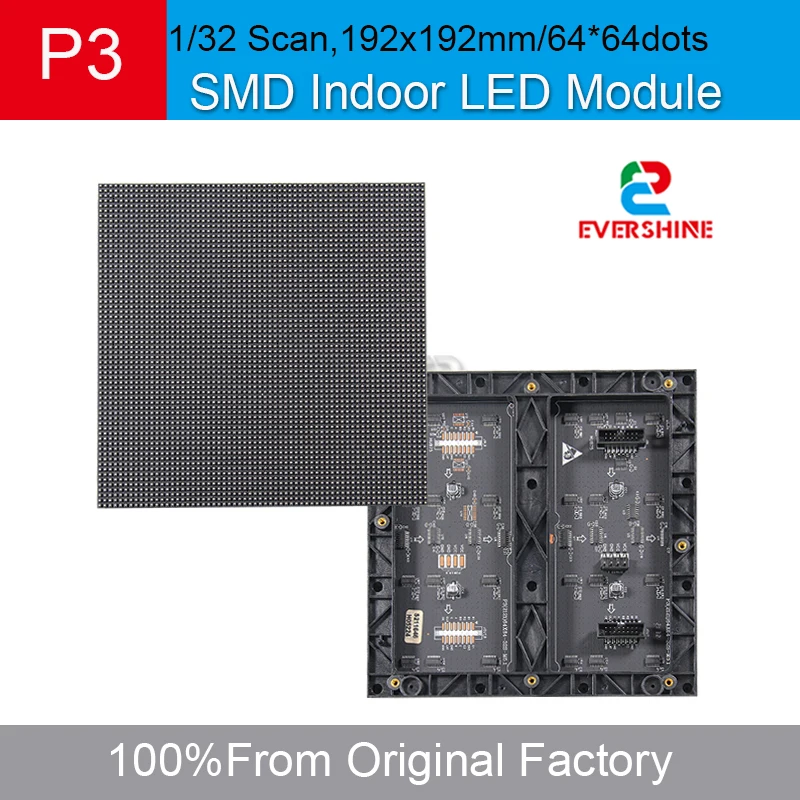 실내 LED 풀 컬러 모듈 픽셀 디스플레이, RGB 매트릭스 패널 비디오 화면, 1920 새로 고침 32S, P3, 192x192, S..