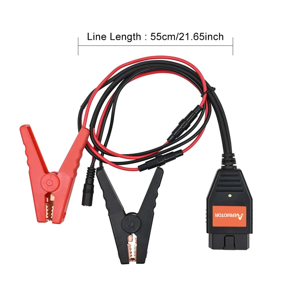 Aermotor Power Supply Tool Battery  Connectors Emergency Power For OBDII 2in1 Automotive Memory Protector 5