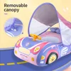Swimbobo Kids Car Swimming Seat Float Ring Inflatable Infant Floating For Summer Swim Boat Circle Bathing Water Toy with canopy 4