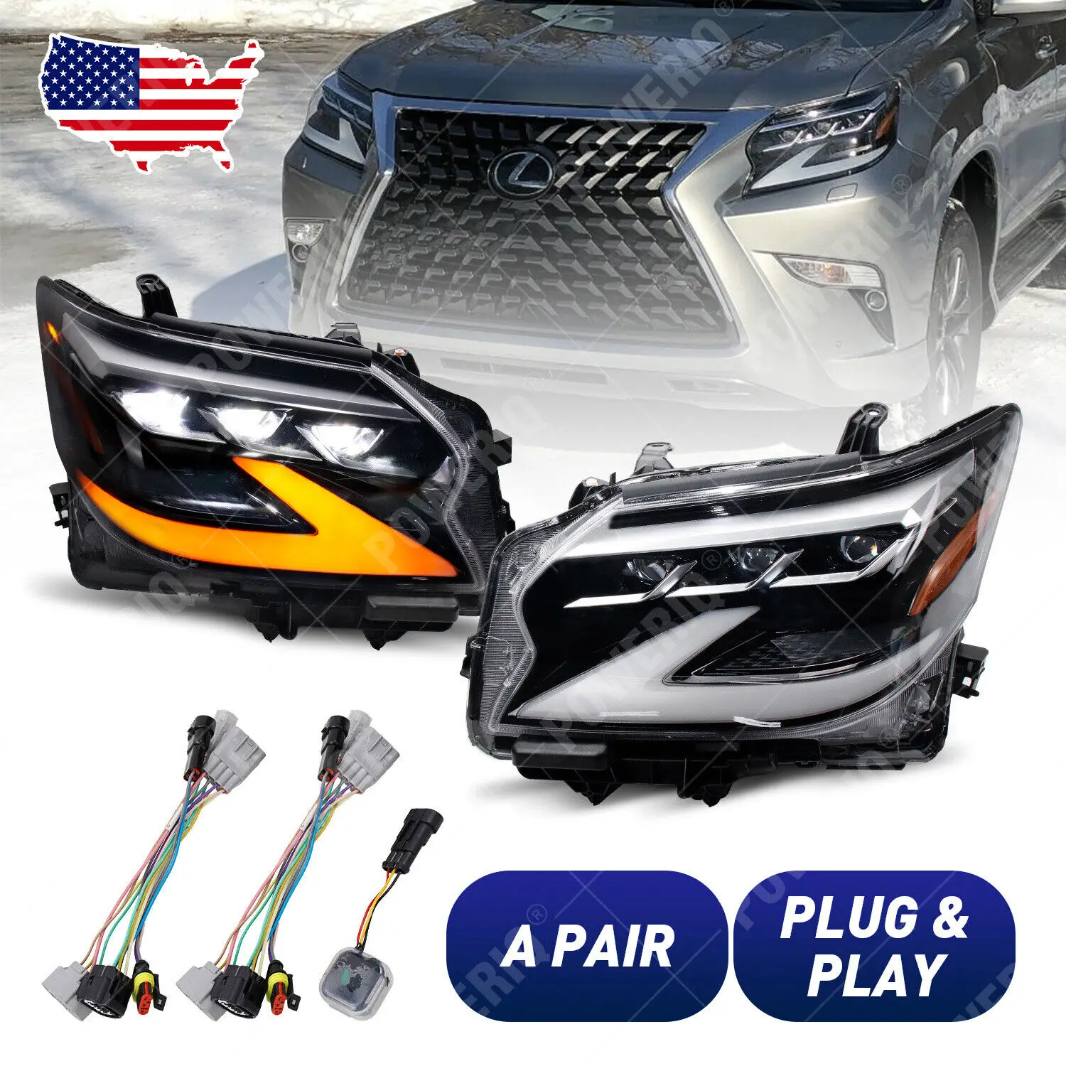 Led Headlights Assembly For Lexus Gx460 20142020 Head Lamp Car Headlight Modification