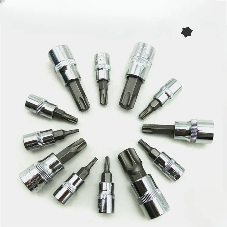 Torx 키 키트 자동차 수리 도구 스크루 드라이버 세트, 임팩트 소켓 렌치 헤드, 전문 자전거 자동차 기계 워크샵 도구, 13 개