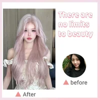 Perruque rose pour femmes perruques de Cosplay longues ondulées perruque synthétique douce naturelle pour un usage quotidien vie scolaire perruque Lolita rose 5